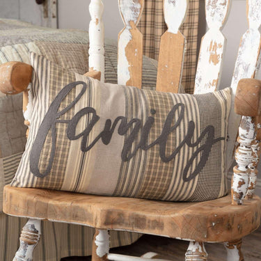 Sawyer Mill Family Pillow Charcoal, Red & Blue - The Fox Decor